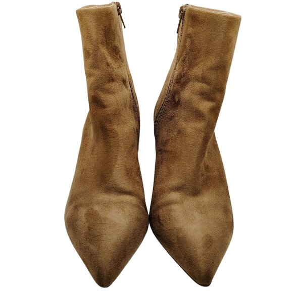 Dolce Vita Sabryna Suede Pointed Toe Ankle Boots | Size 7 | Tan Zip Heels - Picture 4 of 10